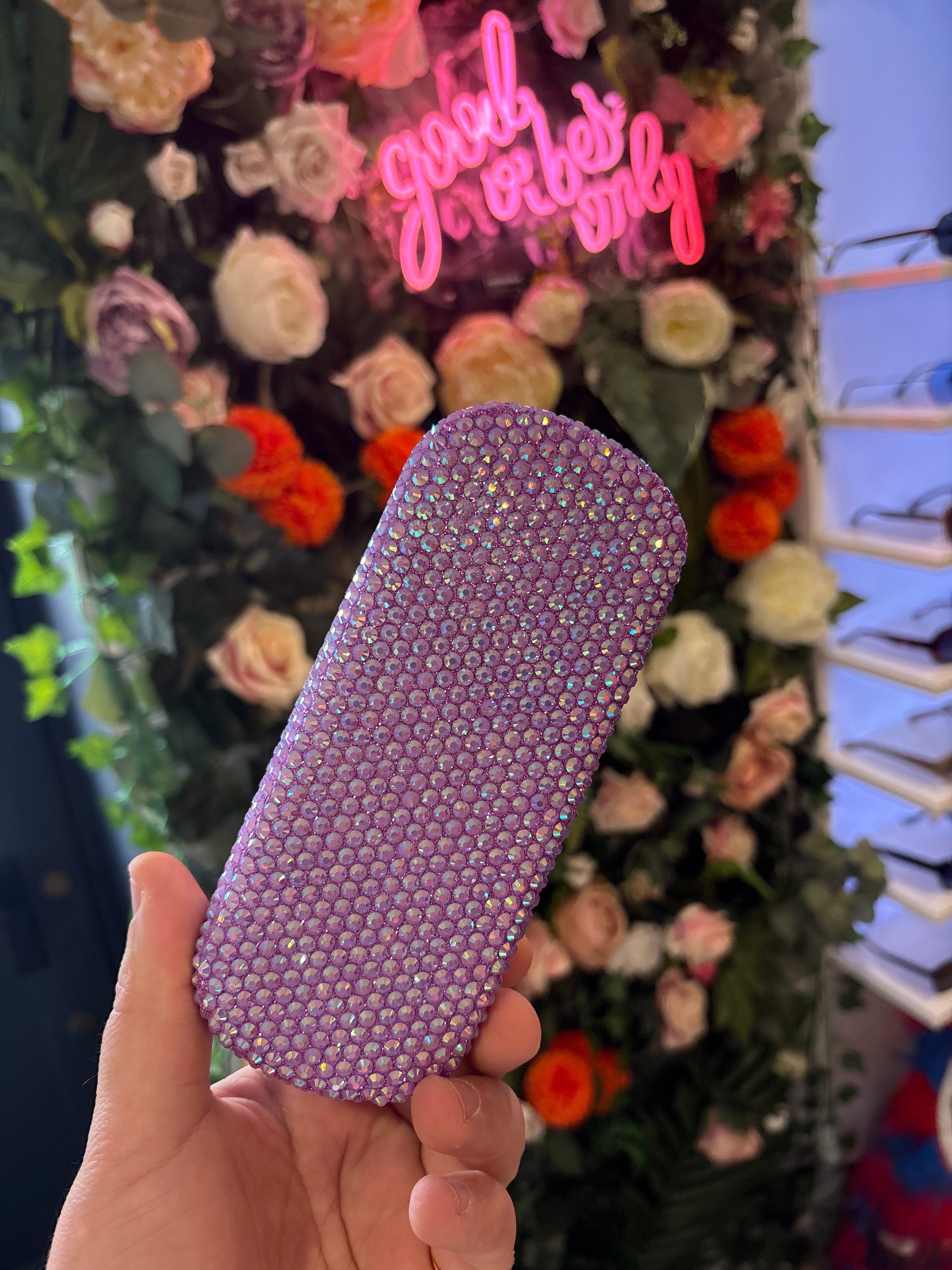 Rhinestone Glasses Case | Purple