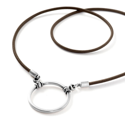 LA LOOP Khaki Stretch with Antique Silver Plated Loop