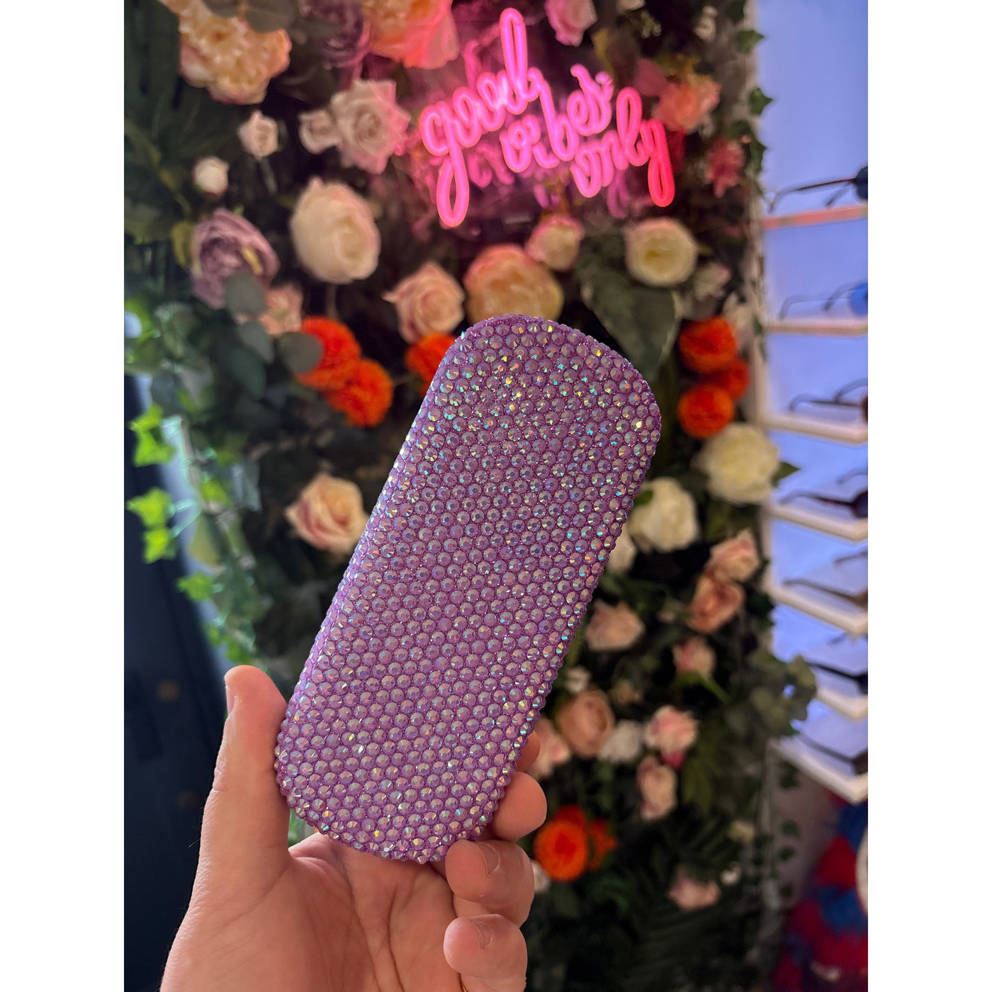 Rhinestone Glasses Case | Purple