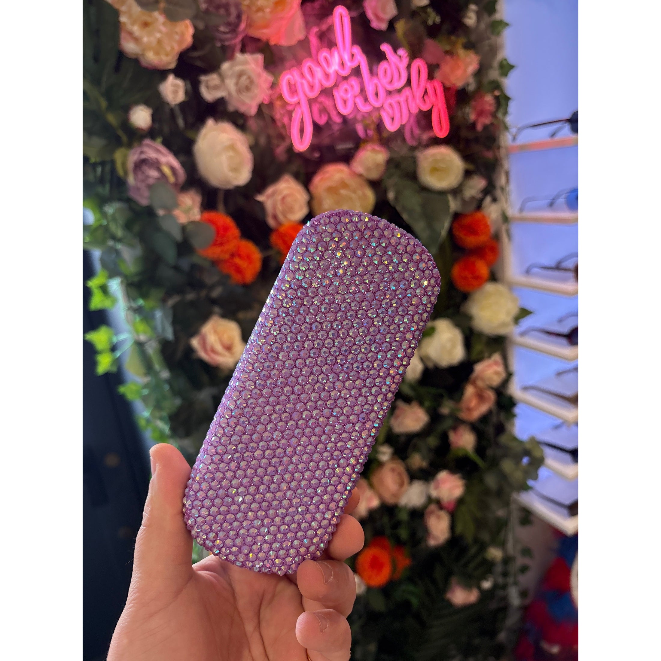 Rhinestone Glasses Case | Purple