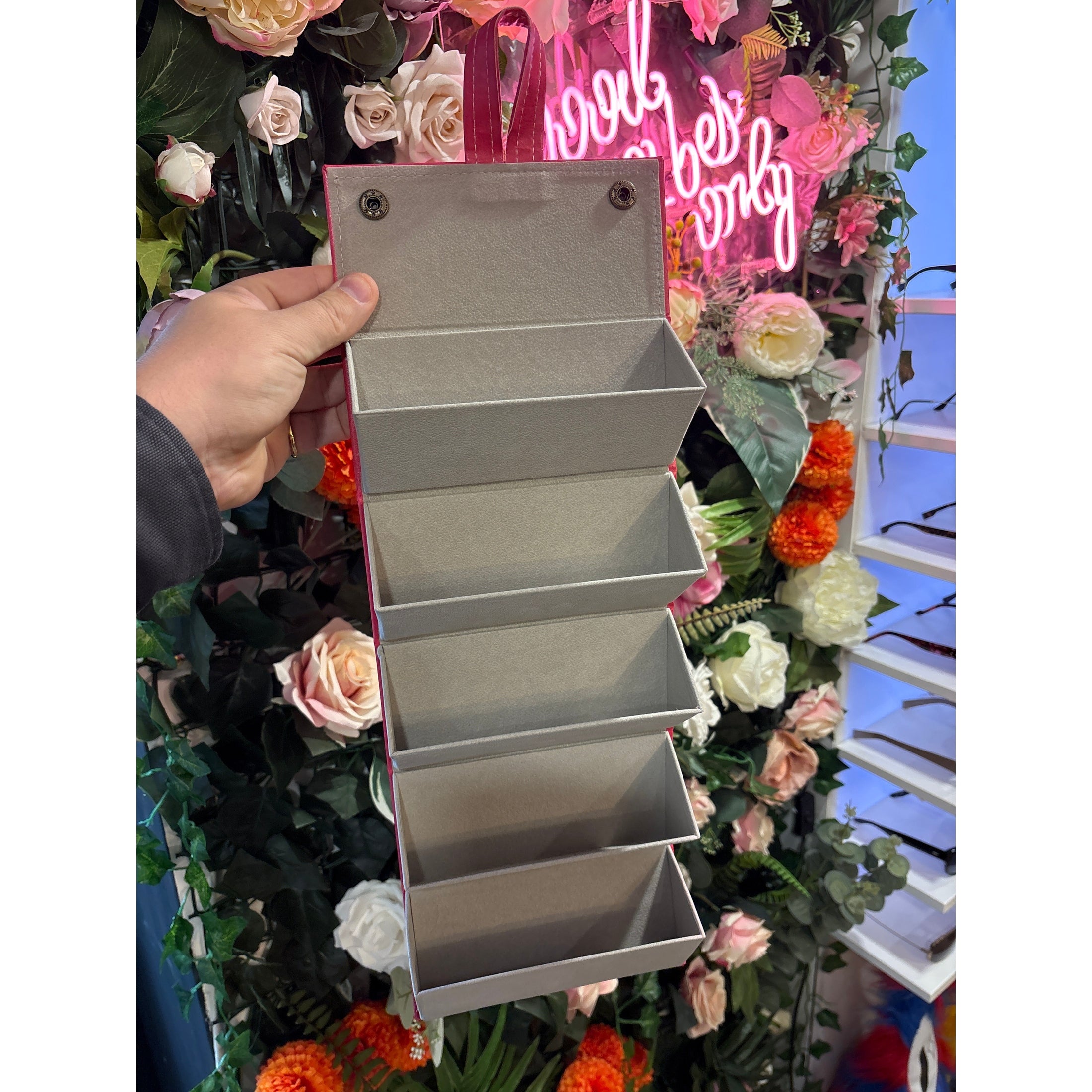 Eyewear Wardrobe Pink  - 5 piece glasses holder