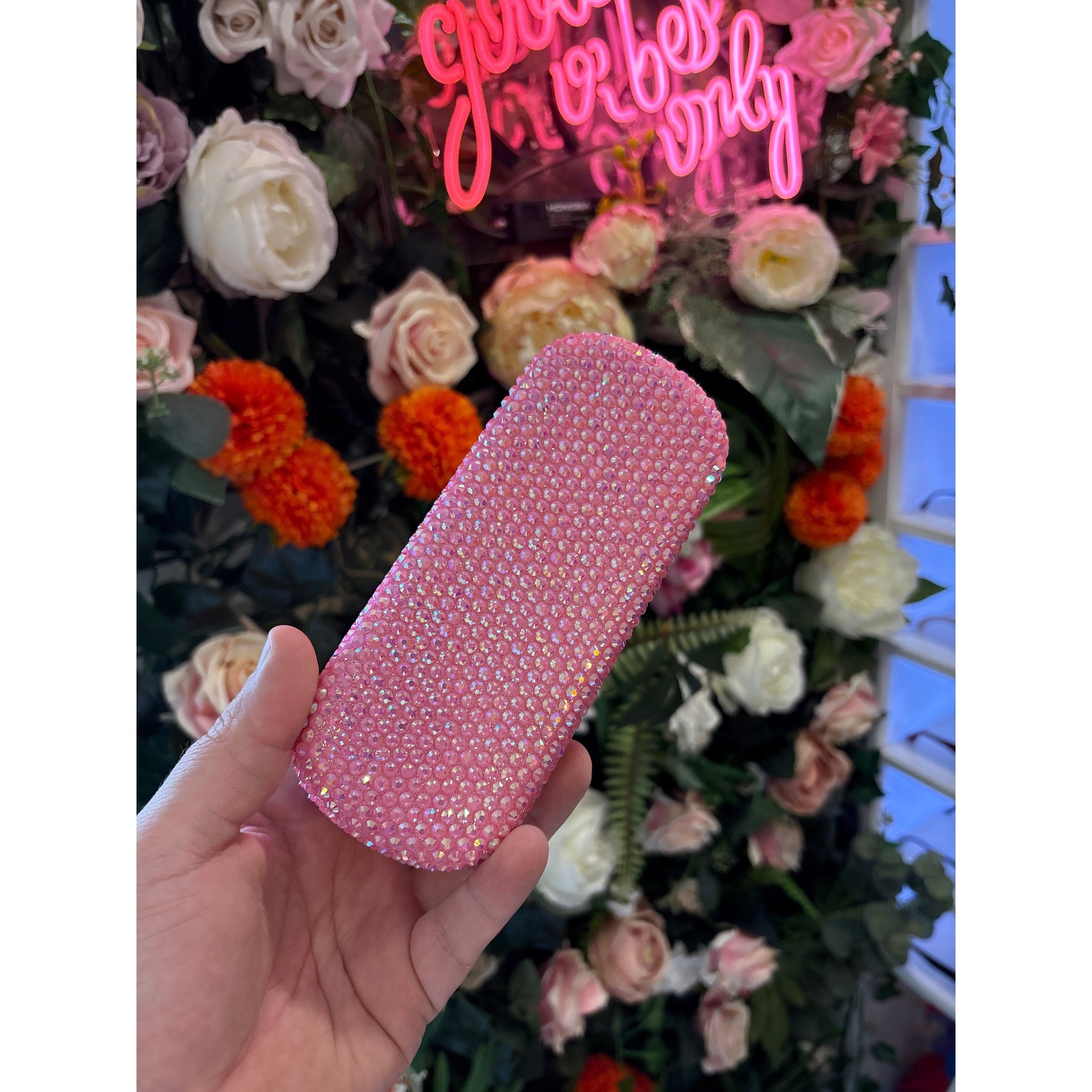 Rhinestone Glasses Case | Pink