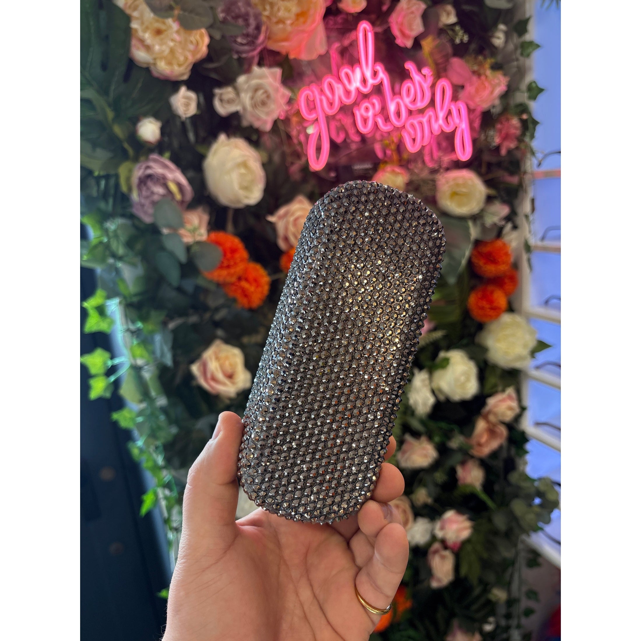 Rhinestone Glasses Case | Black