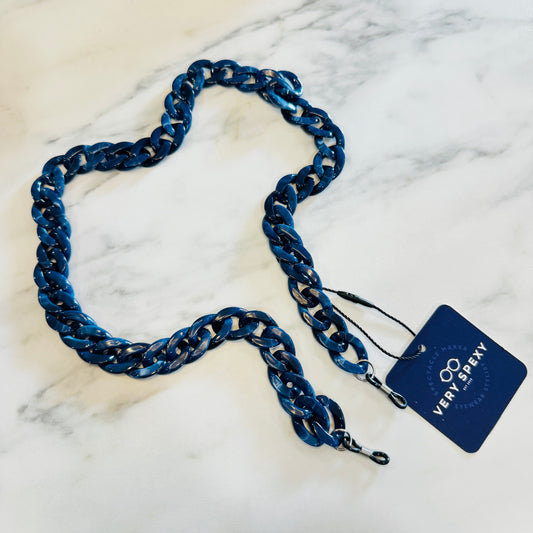 Acetate Chain | Navy Blue Marble